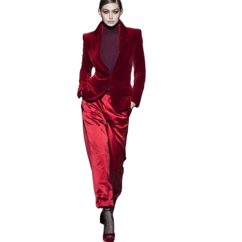 Women'S Red Formal Wear - Phụ Nữ Quần Phù Hợp Với
