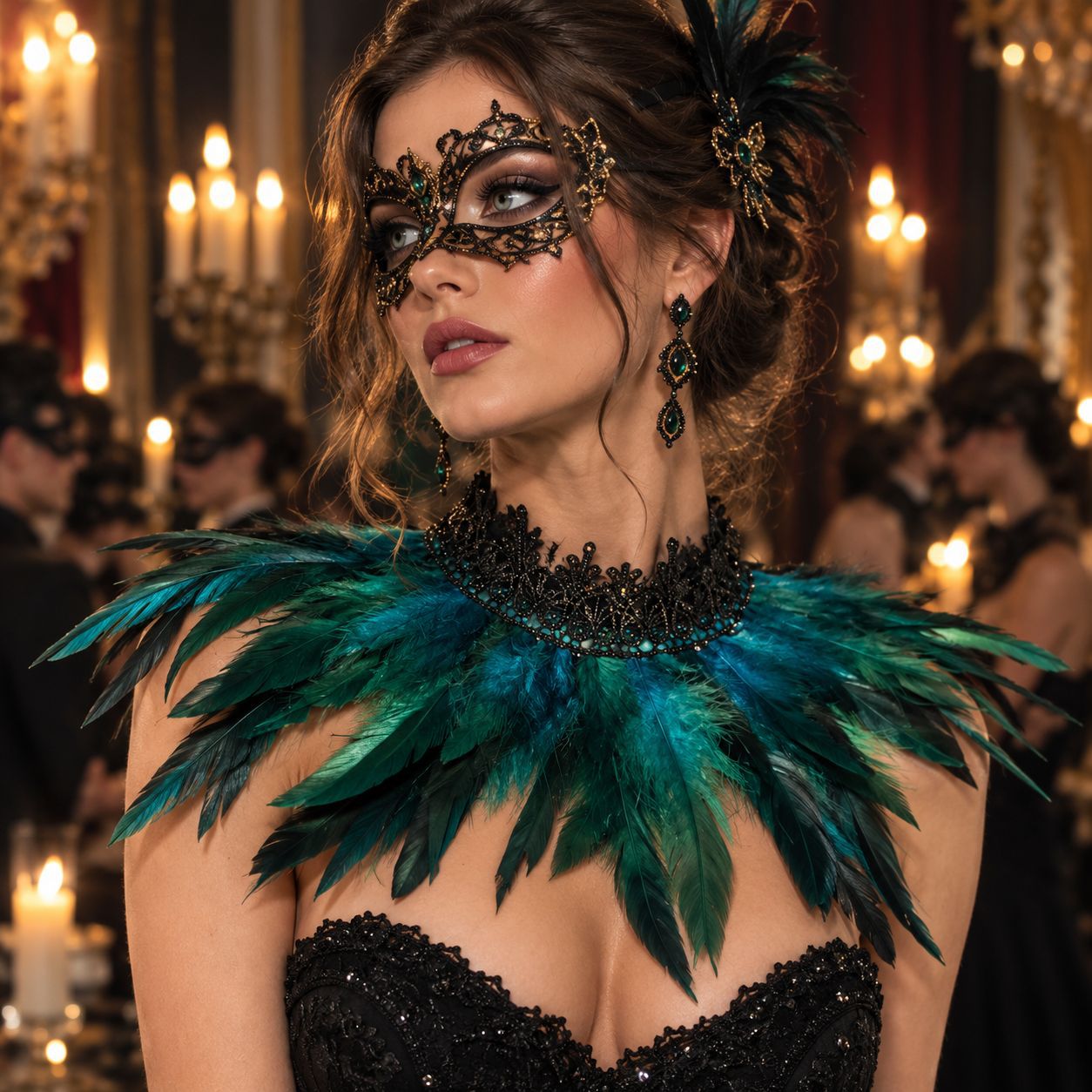 Gothic Feather Neck Collar Lac - đánh giá và giá Lace Dress