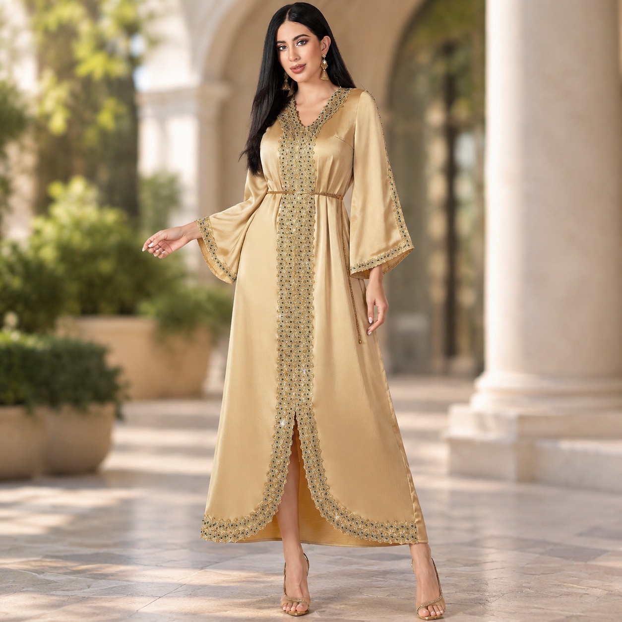 Elegant Rhinestone Embroidery  - đánh giá và giá Evening Gown
