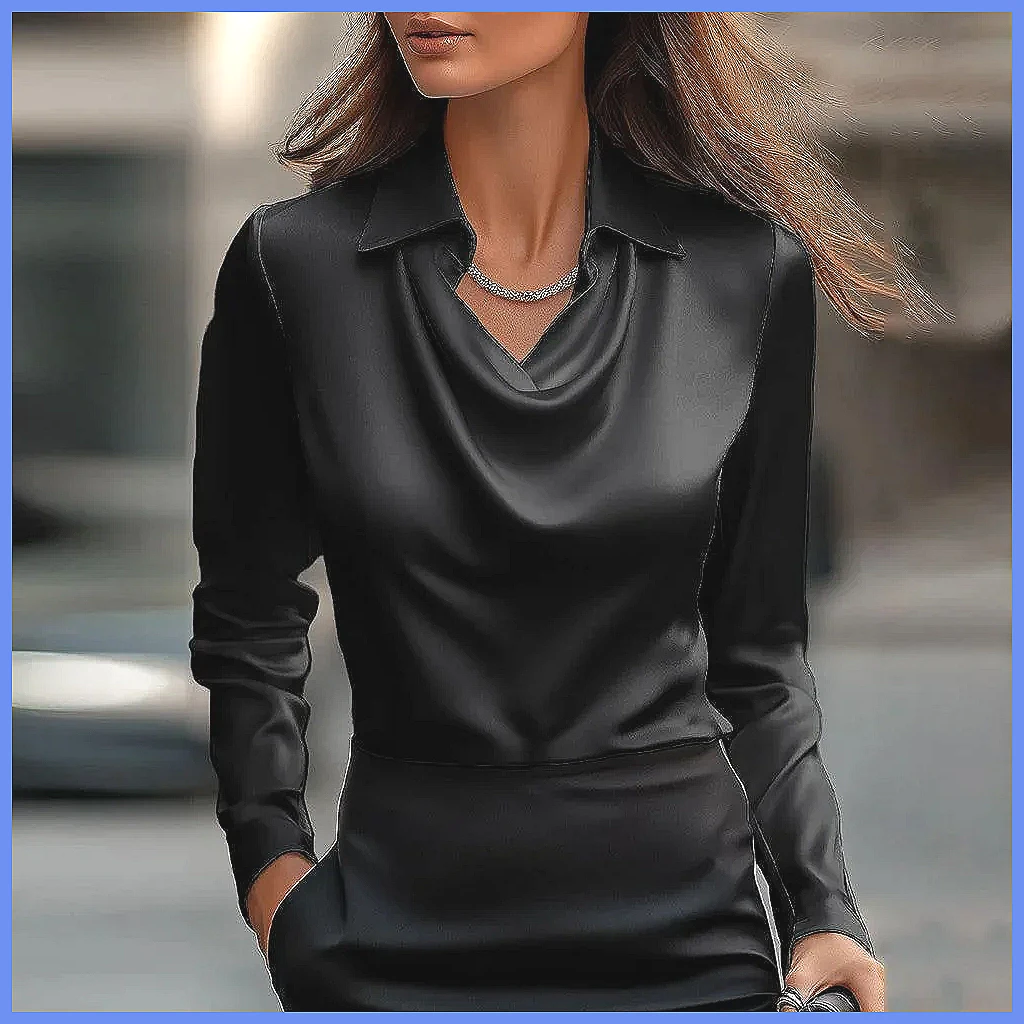 Vintage Satin Blouse Women Lon - đánh giá và giá Silk Blouse