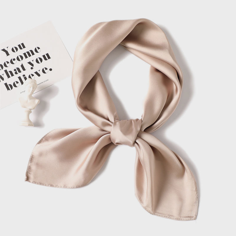 70cm Pure-color Scarf Female I - đánh giá và giá Silk Blouse